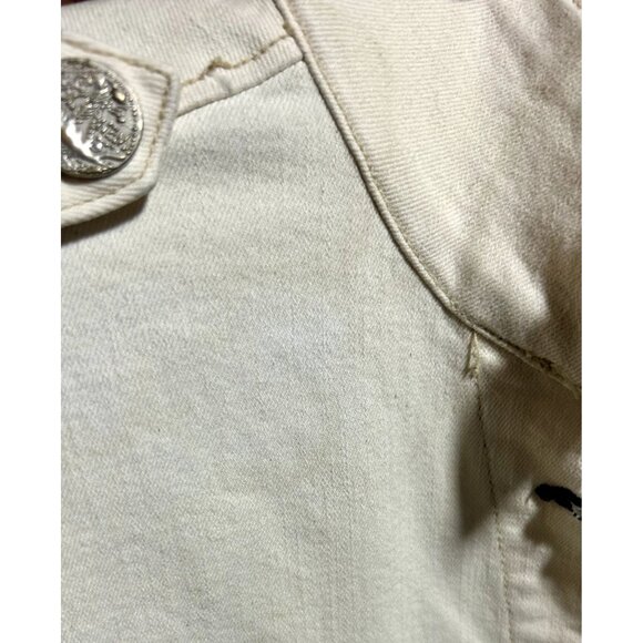 McGuire Ivory Distressed Trucker Jacket cropped stretch denim - Picture 12 of 12